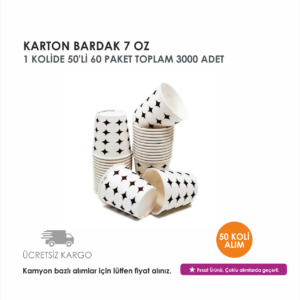 KARTON BARDAK 7 OZ / 50 KOLİ