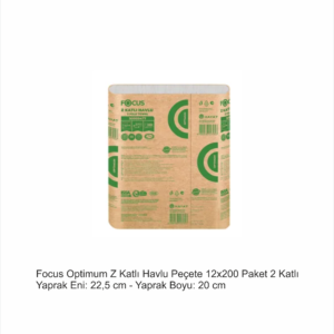Focus Optimum Z Katlı Kağıt Havlu 200Lü 12 Paket 22,5x20 Cm