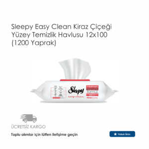 Sleepy Easy Clean Kiraz Çiçeği Yüzey Temizlik Havlusu 12x100 (1200 Yaprak)