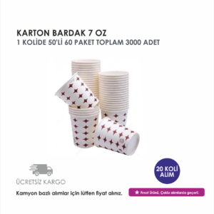 KARTON BARDAK 7 OZ / 20 KOLİ