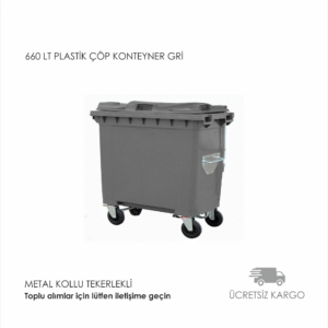 660 LT Plastik Çöp Konteyneri GRİ