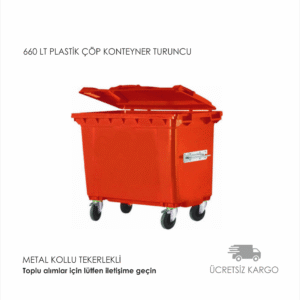 660 LT Plastik Çöp Konteyneri TURUNCU