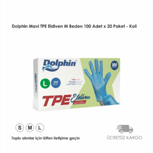 Dolphin Mavi TPE Eldiven L Beden 100 Adet x 20 Paket